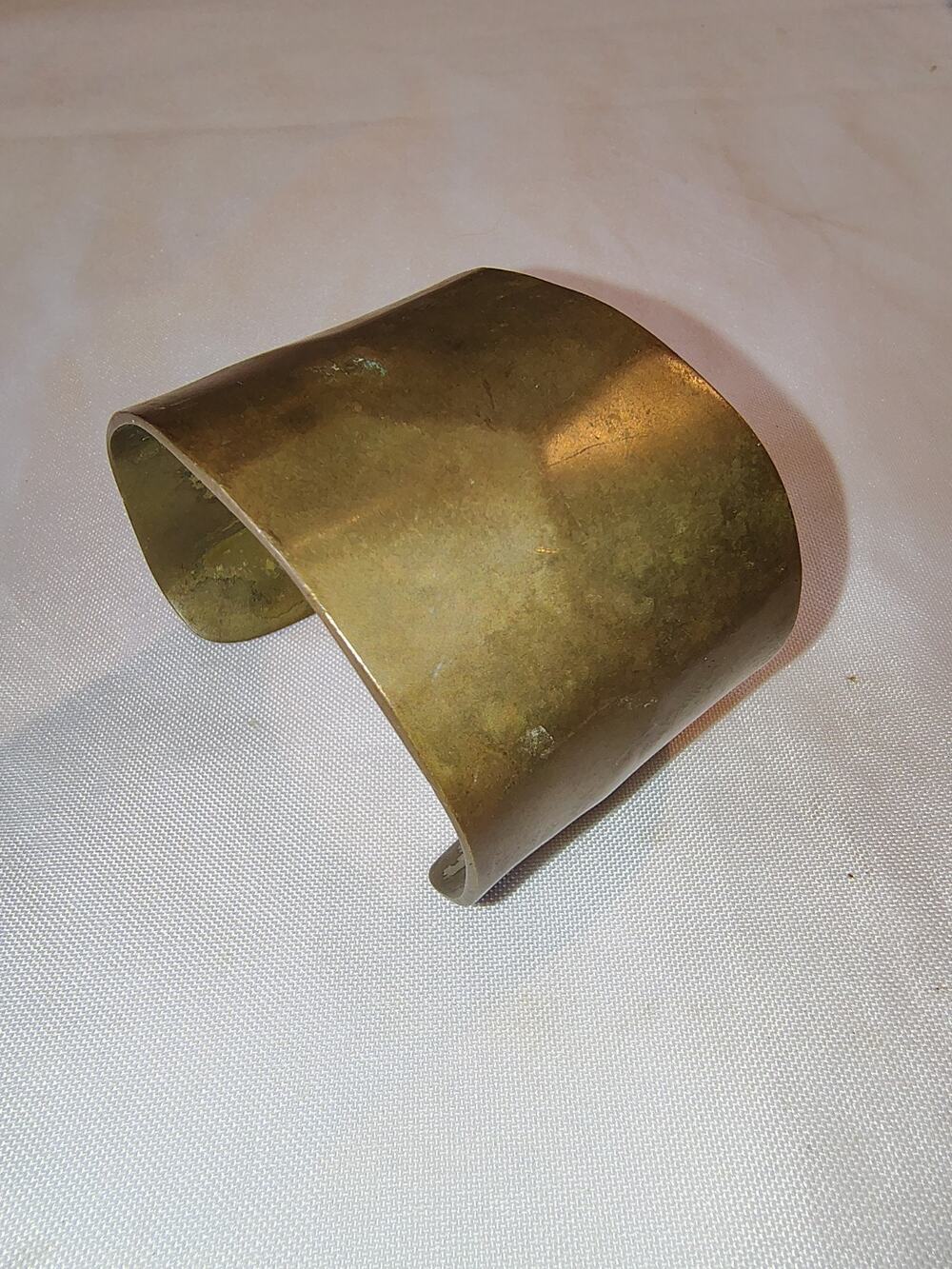 Vintage Hammered Copper 1 3/4" wide Modernist Brutalist Cuff Bracelet